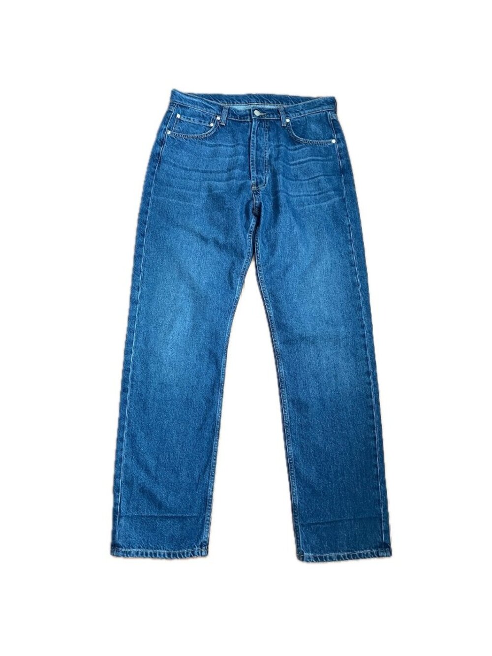 Djerf Avenue Relaxed Denim Jeans Womens 28 Dark Blue Wash Organic Cotton